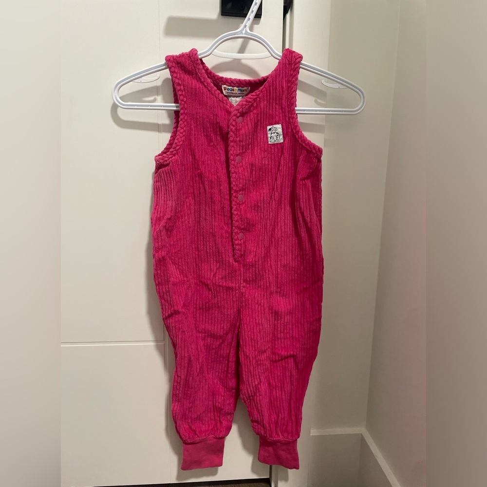 Pink velvet toddler one piece